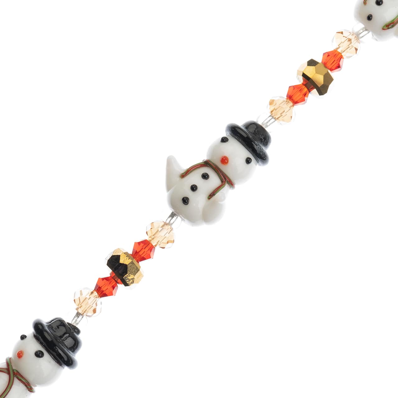 Crystal Lane DIY 7" Lampwork Designer Holiday Glass Bead Strand